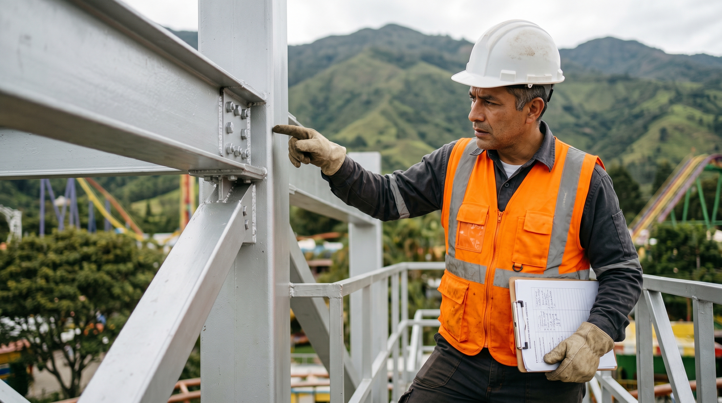 Inspección técnica en altura con paisaje andino
